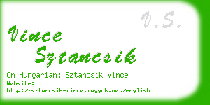 vince sztancsik business card